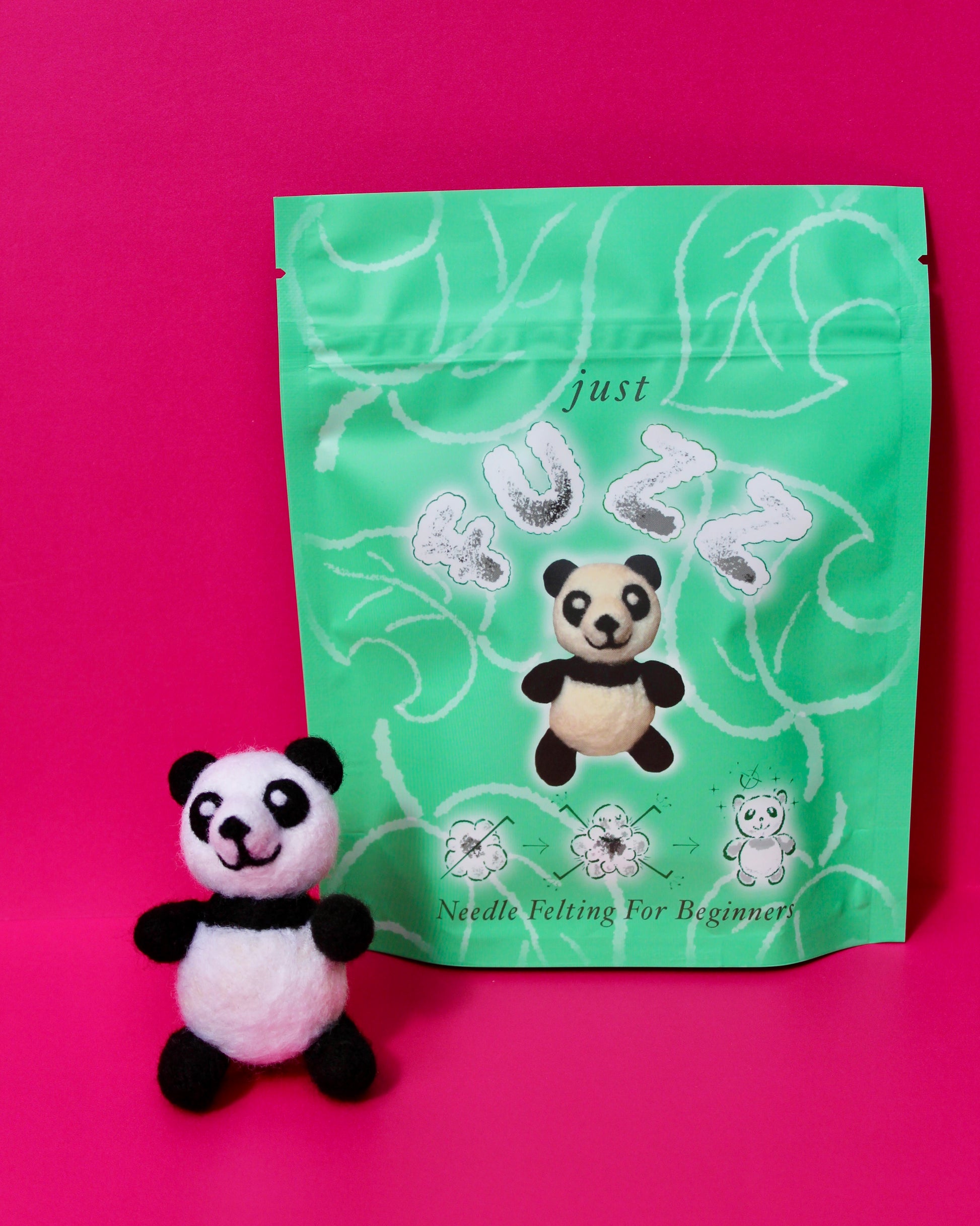 panda needle felting (needlefelting) kit